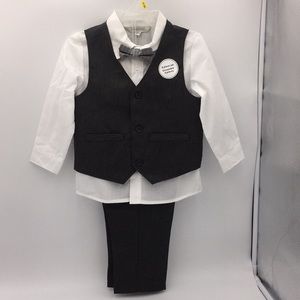 Infant Boys Dark Grey 4 Piece Formal Suit Size 18-24 Months